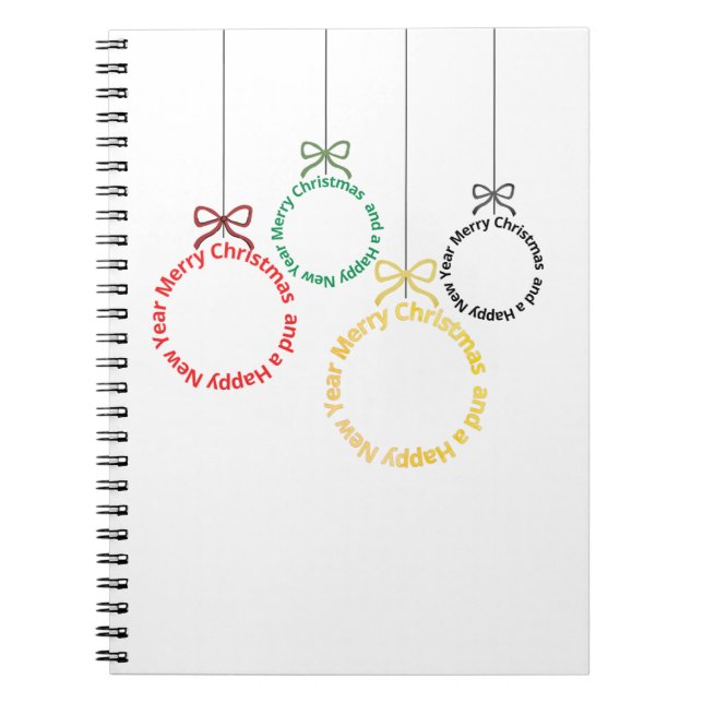 Cuaderno Diseño de Texto de Adornos de Navidad (Frente)