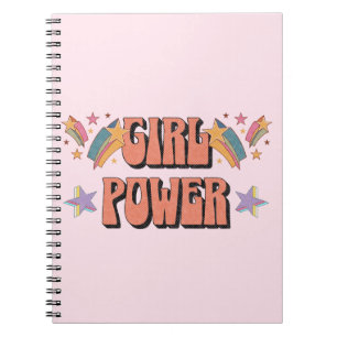 Cuaderno Diseño de texto de chica Power con estrellas