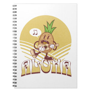 Cuaderno Diseño de texto de estilo retro "Aloha"