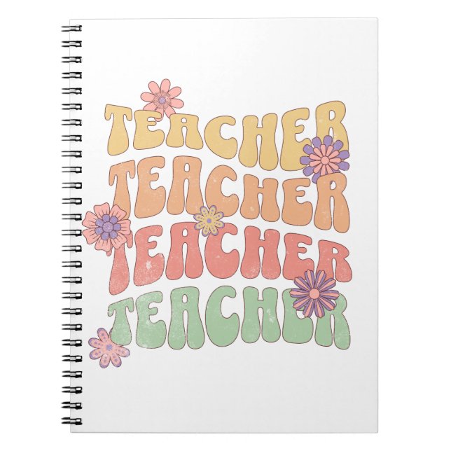 Cuaderno Diseño de texto de estilo retro docente (Frente)