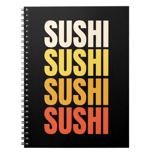 Cuaderno Diseño de texto de sushi (Frente)