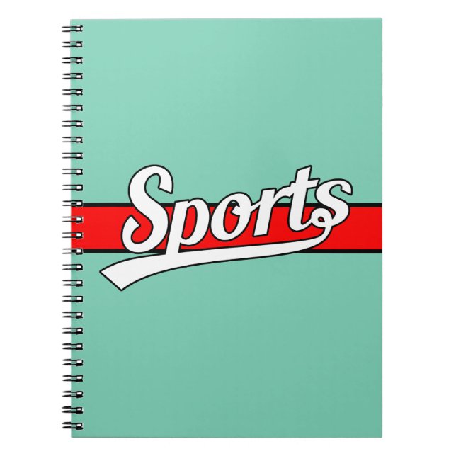 Cuaderno Diseño de texto: DEPORTES blanco + tu propio texto (Frente)