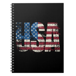 Cuaderno Diseño de texto gruñón de EE.UU. con bandera