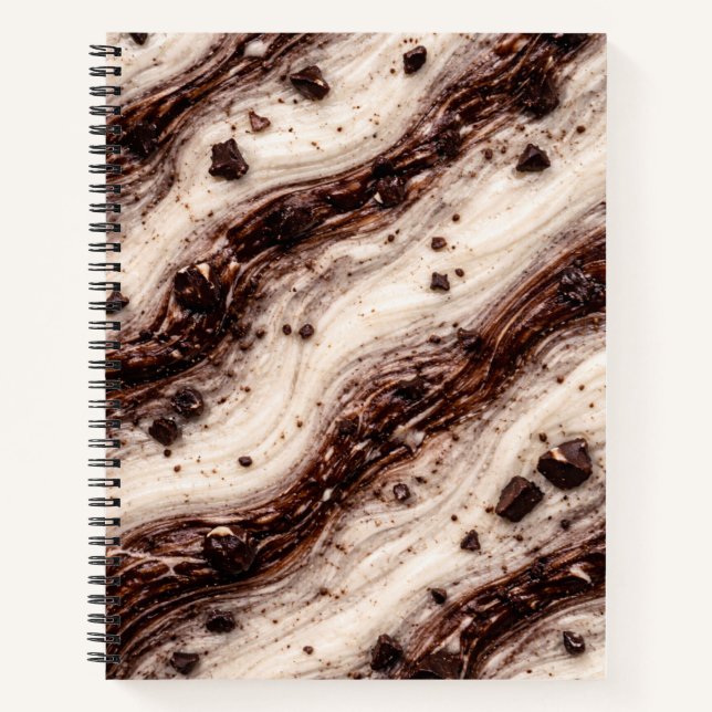 Cuaderno Diseño de textura de mármol de batido de cookies y (Anverso)