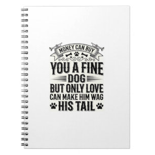 Cuaderno Diseño de tipografía de cita de amante de perros v