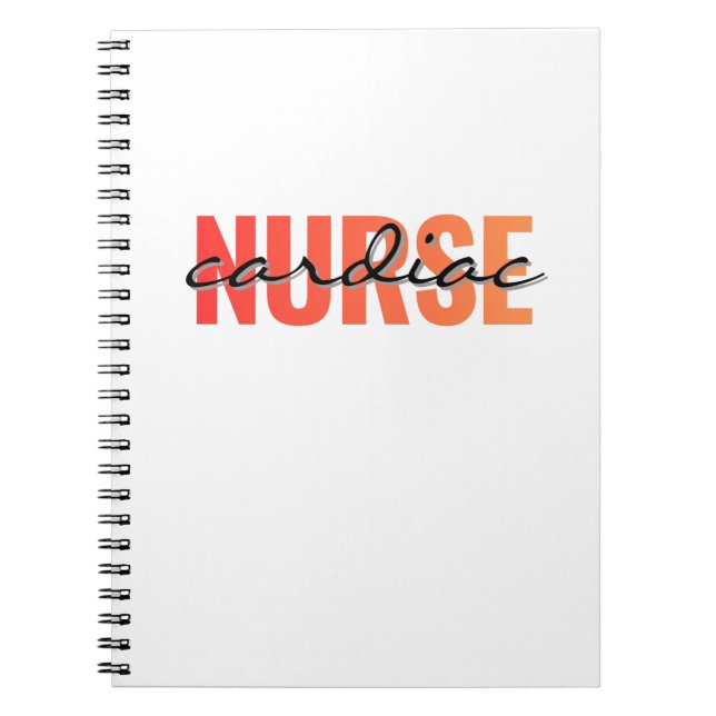 Cuaderno Diseño de tipografía de enfermera cardíaca (Frente)