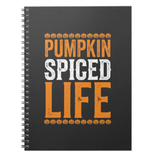 Cuaderno Diseño de tipografía de Halloween Pumpkin Spiced L