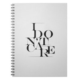 Cuaderno Diseño de tipografía en blanco y negro "No me impo