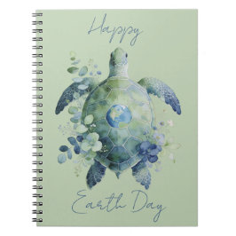 Cuaderno Diseño de Tortuga del Día de la Tierra Feliz