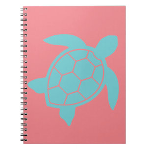 Cuaderno Diseño de tortuga marina en azul verde marino