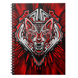 Cuaderno Diseño de tótem tribal Haida de lobo