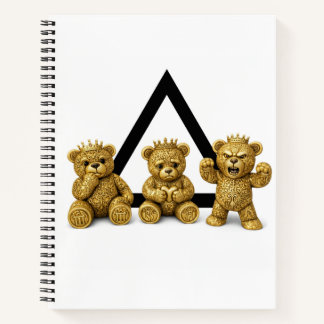 Cuaderno Diseño de triángulo en negro y blanco | Powerof3Br