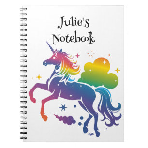 Cuaderno Diseño de unicornio de color arcoiris