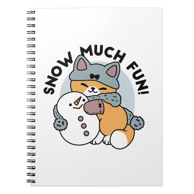 Cuaderno Diseño de vacaciones de invierno para gato con nie (Frente)