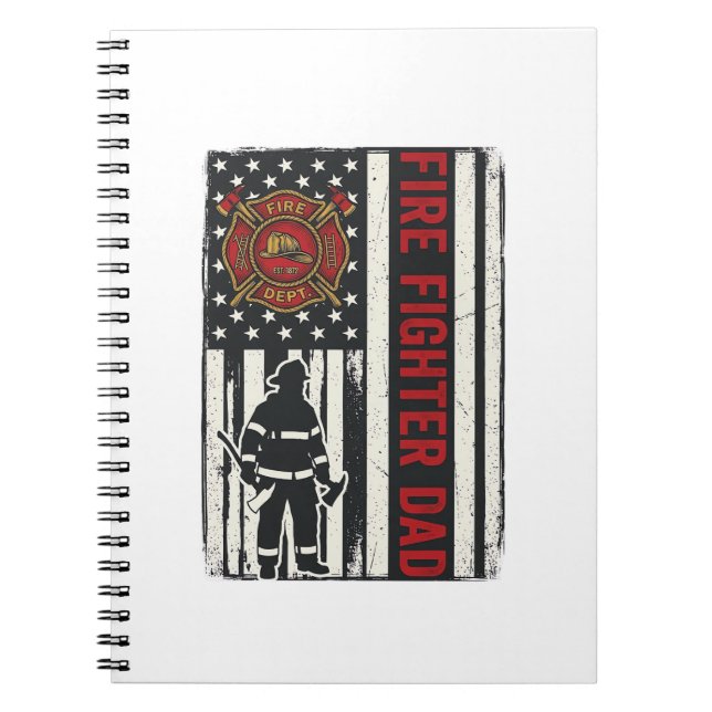 Cuaderno Diseño de vector de bandera angustiado de papá bom (Frente)