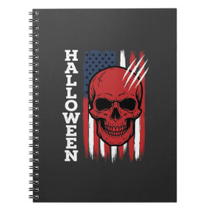 Cuaderno Diseño de vector de bandera de cráneo de Halloween