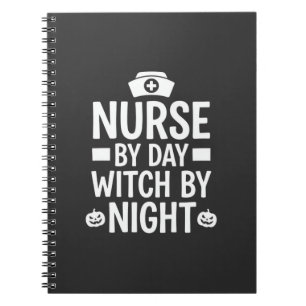 Cuaderno Diseño de vector de bruja enfermera de Halloween_1