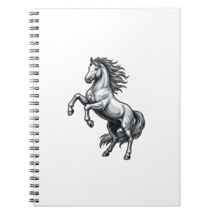 Cuaderno Diseño de vector de caballo encabritado de grabado
