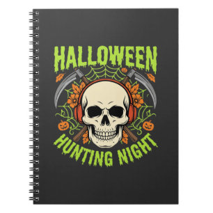 Cuaderno Diseño de vector de calavera de guadaña de noche d