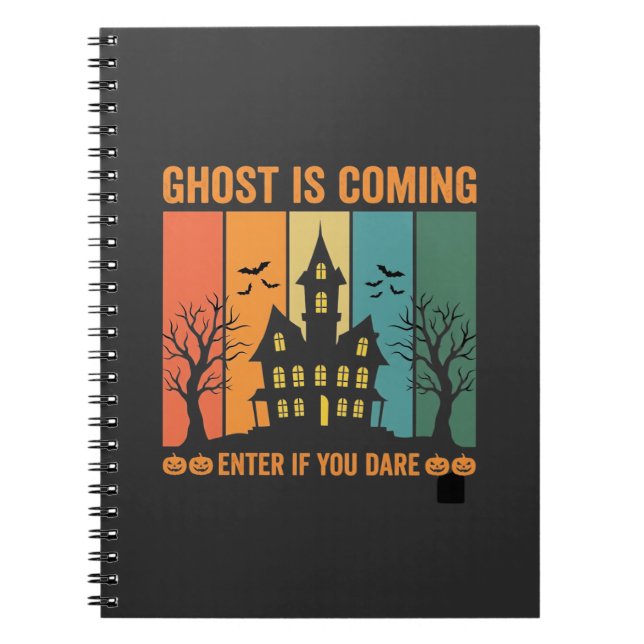 Cuaderno Diseño de vector de casa embrujada de Halloween (Frente)
