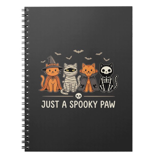 Cuaderno Diseño de vector de disfraz de gato de Halloween S (Frente)
