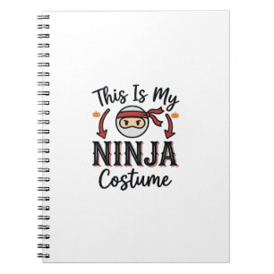Cuaderno Diseño de vector de disfraz de ninja divertido de