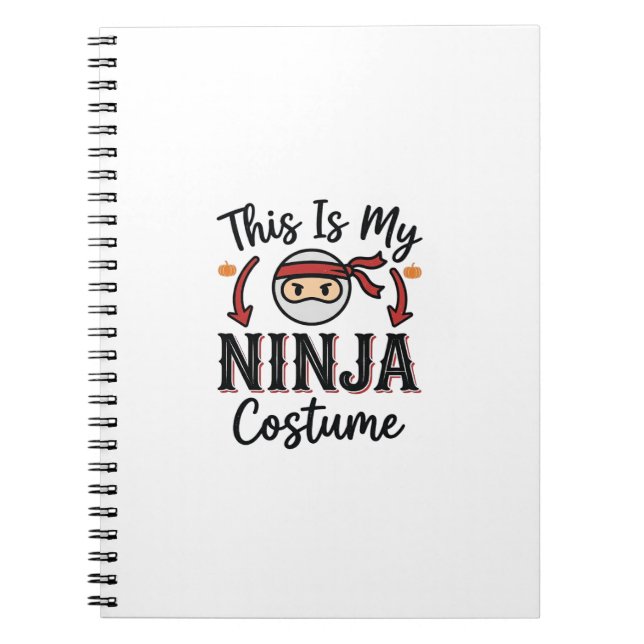 Cuaderno Diseño de vector de disfraz de ninja divertido de  (Frente)