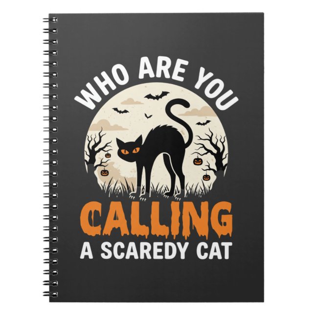 Cuaderno Diseño de vector de gato negro de Halloween divert (Frente)