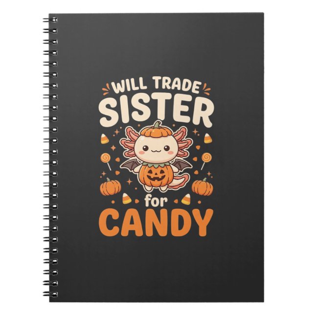 Cuaderno Diseño de vector de intercambio de dulces de Axolo (Frente)