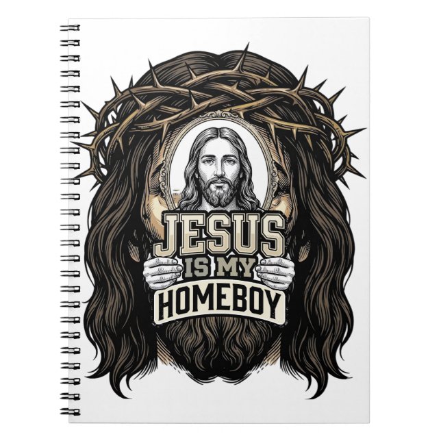 Cuaderno Diseño de vector de santa faz coronada grabada vin (Frente)