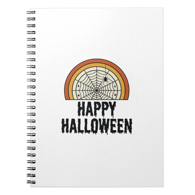 Cuaderno Diseño de vector de telaraña de araña feliz de Hal (Frente)