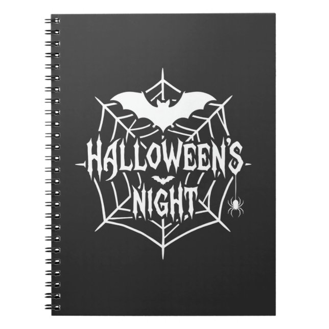 Cuaderno Diseño de vector de telaraña de murciélago de noch (Frente)