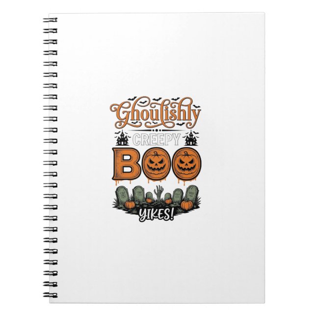 Cuaderno Diseño de vector espeluznante adorable de pequeño  (Frente)