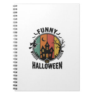 Cuaderno Diseño de vector vintage de casa embrujada diverti