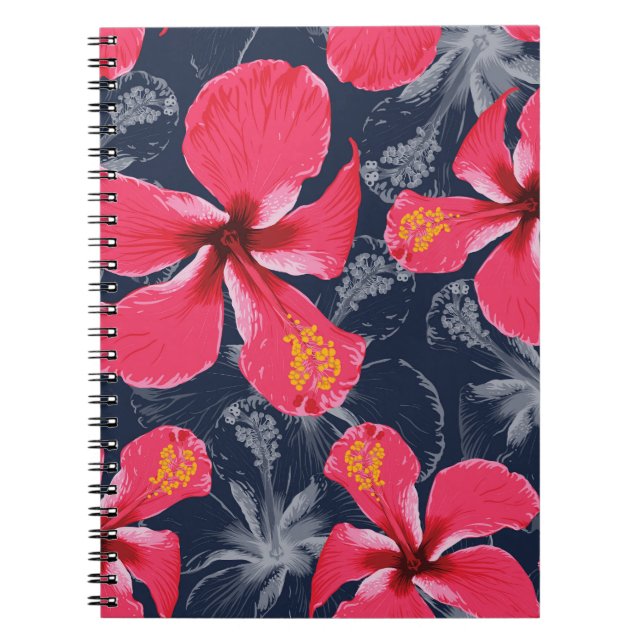Cuaderno Diseño de verano de las flores tropicales de Hibis (Frente)