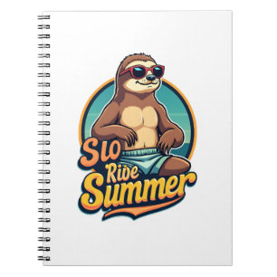 Cuaderno Diseño de Vibraciones de Playa Retro de Verano Per