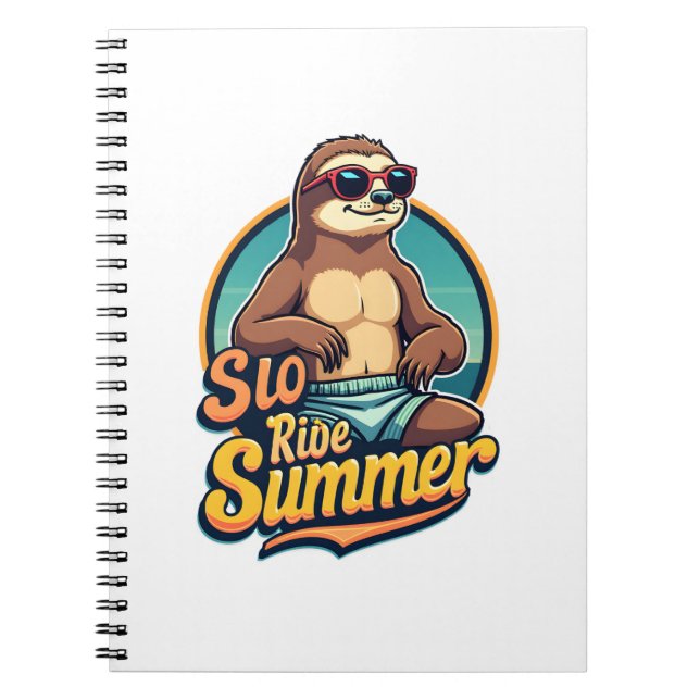 Cuaderno Diseño de Vibraciones de Playa Retro de Verano Per (Frente)