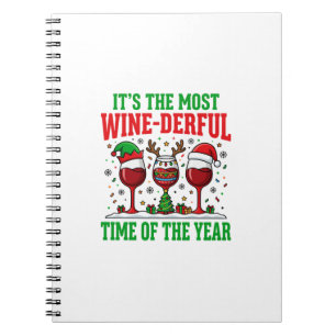 Cuaderno Diseño de vino tinto navideño maravilloso