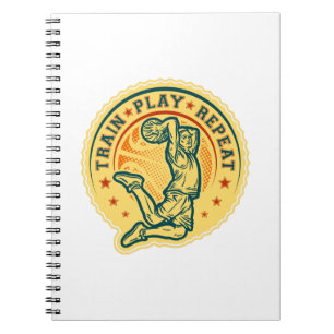 Cuaderno Diseño de vintage de slam Dunk en baloncesto