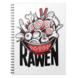 Cuaderno Diseño de Zombie de Fideos Ramen Loco