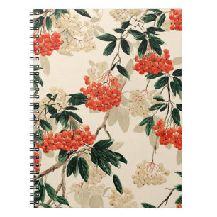 Cuaderno Diseño decorativo de bayas rojas y blancas
