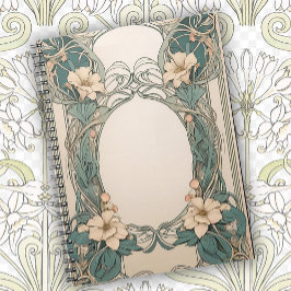 Cuaderno Diseño decorativo floral Art Nouveau