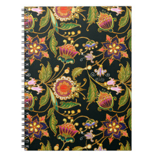 Cuaderno diseño decorativo sin costuras. Las flores dejan r