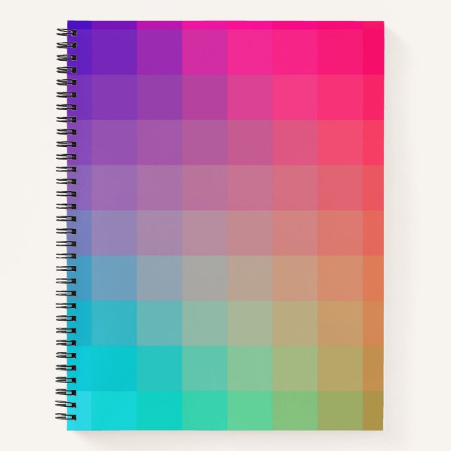 Cuaderno Diseño degradado de colores arcoiris coloridos (Anverso)