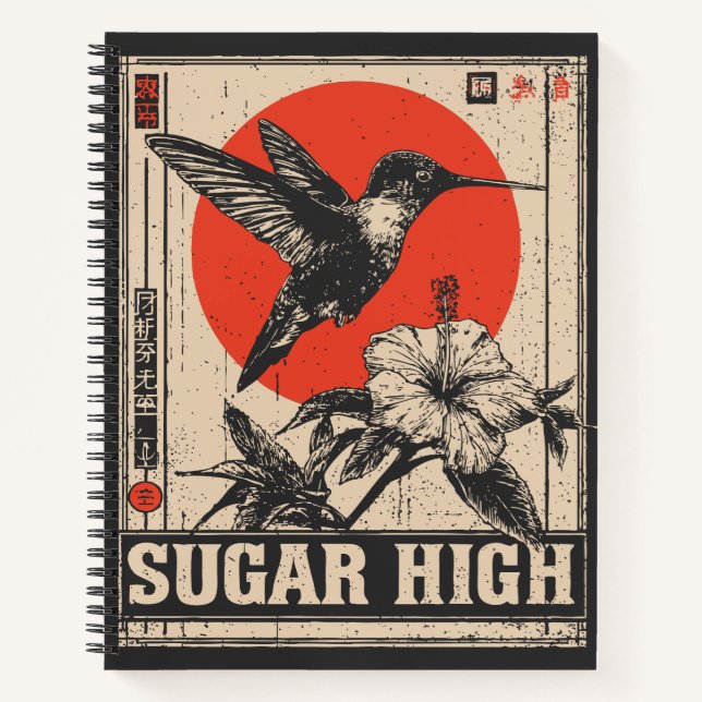 Cuaderno Diseño del Festival Retro de Hummingbird (Anverso)