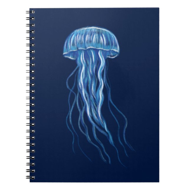 Cuaderno Diseño del ilustracion Blue Jellyfish (Frente)