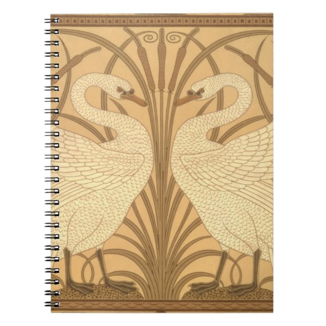 Cuaderno Diseño del papel pintado del cisne (Frente)