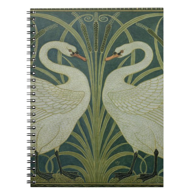 Cuaderno Diseño del papel pintado del "cisne, de la (Frente)