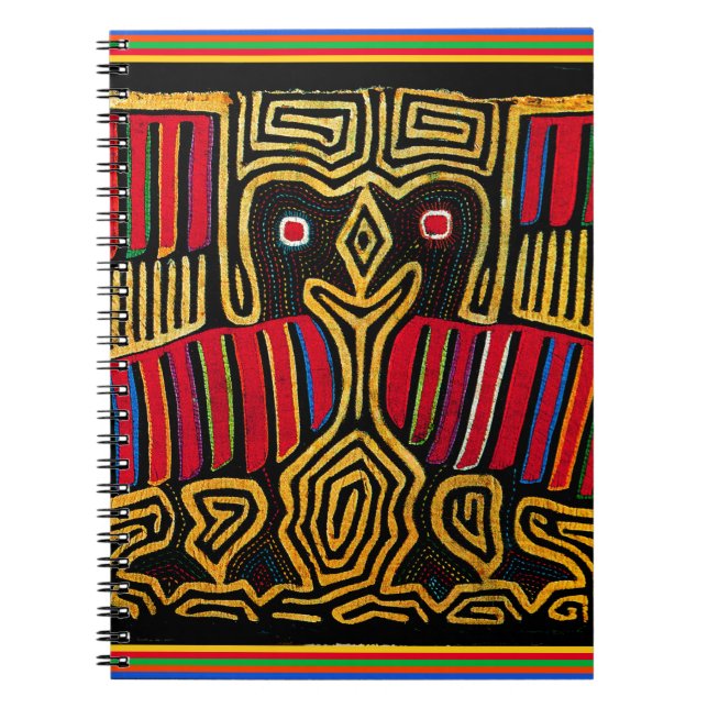 Cuaderno Diseño del pato azul indio de Cuna (Frente)