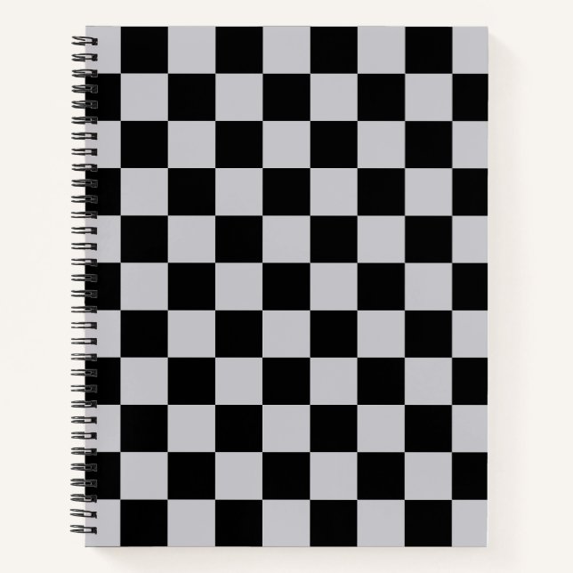Cuaderno Diseño del patrón Ash Gray Gray Checker (Anverso)